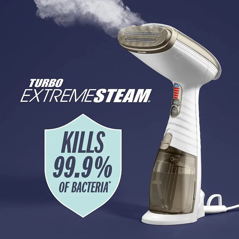 縮圖：Handheld Garment Steamer for Fabric, Turbo ExtremeSteam 1875W, White/Champagne