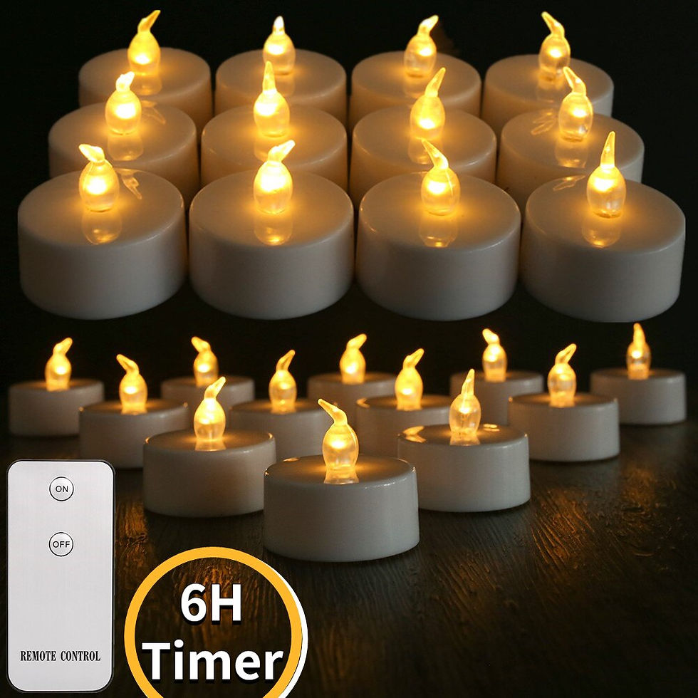 Thumbnail: LED Tea Light Flameless Flickering Candles with Remote Control / Auto Timer