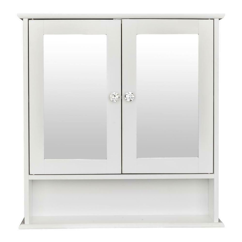 Thumbnail: Wooden Bathroom Wall Mount Medicine Cabinet with Mirror Doors Adjustable