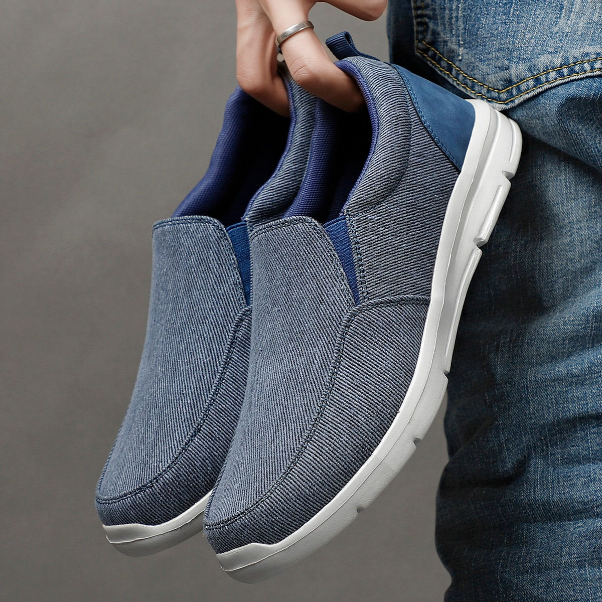 Men Shoes Summer Canvas Shoes Breathable Comfortable Outdoor Slip On Walking Sn