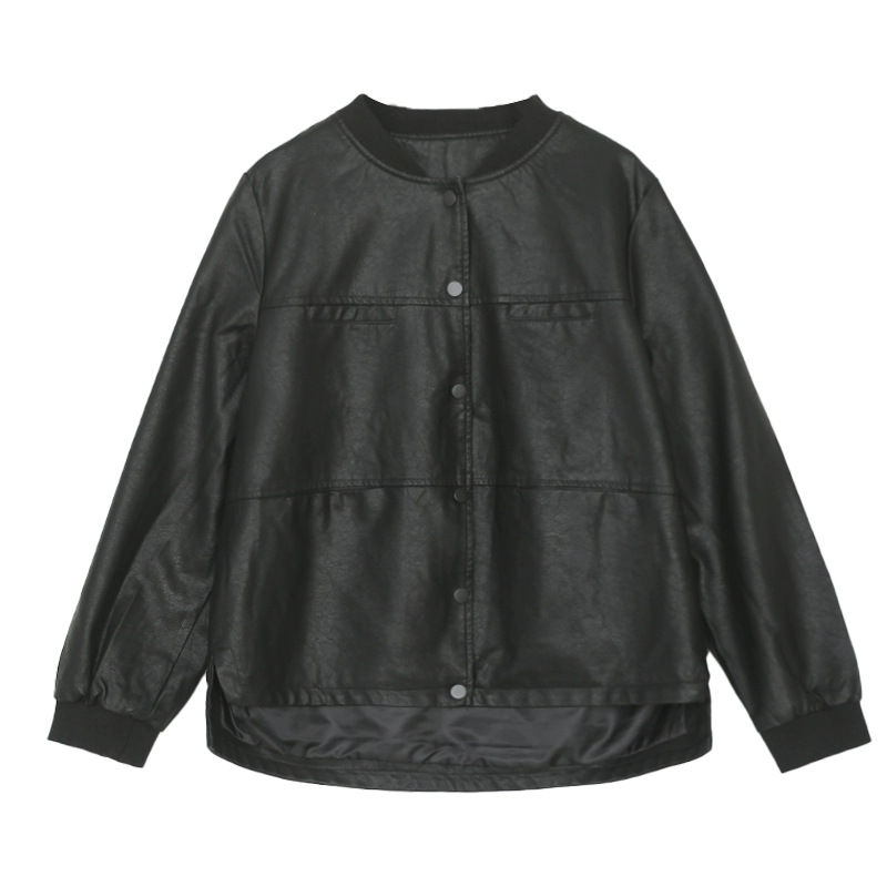 Minijatura: Autumn Women's Black Top Fashion Casual PU Leather Jacket