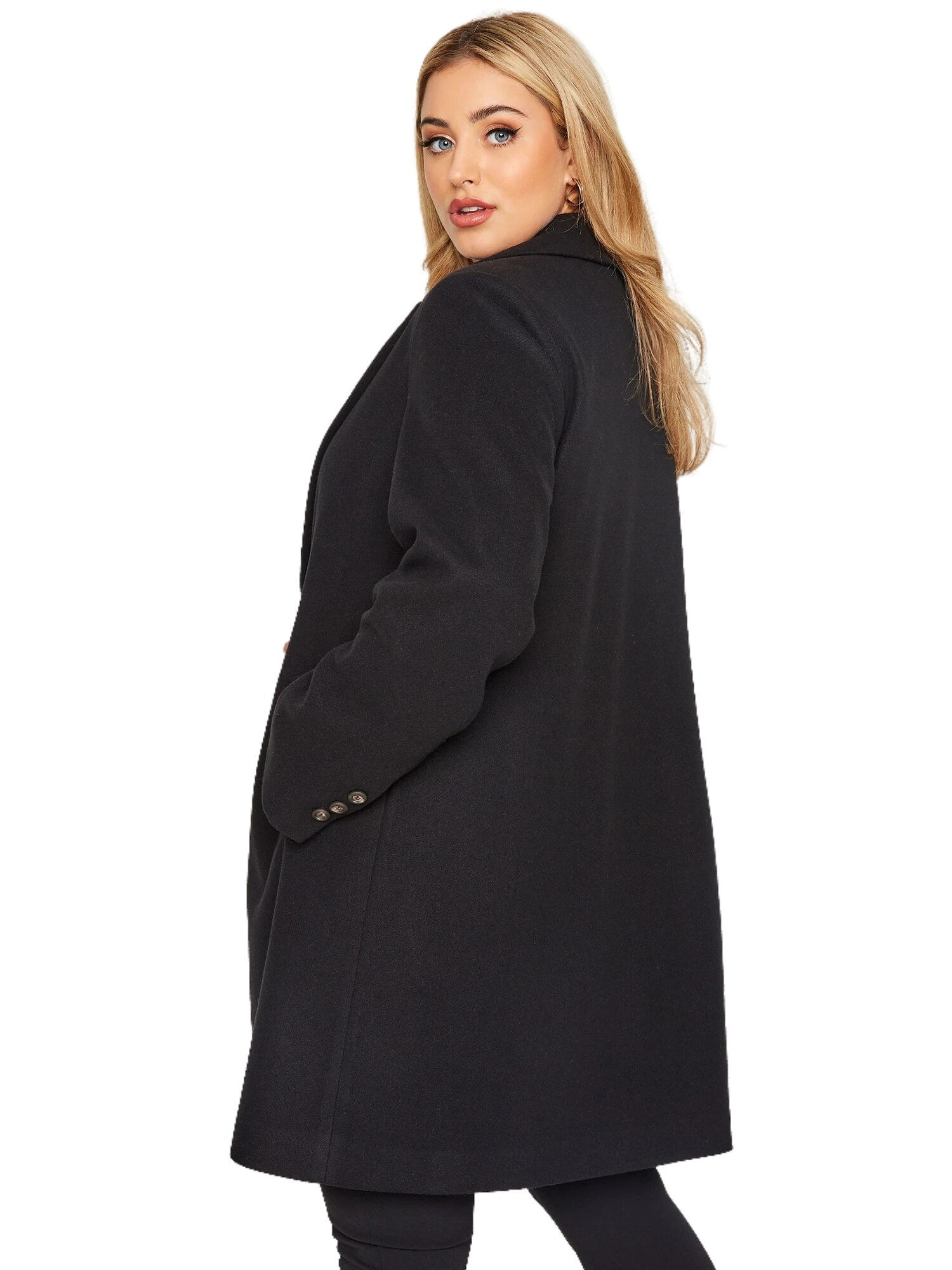 Plus Size Elegant Autumn Winter Trench Coat Women Long Sleeve Double Button Bre