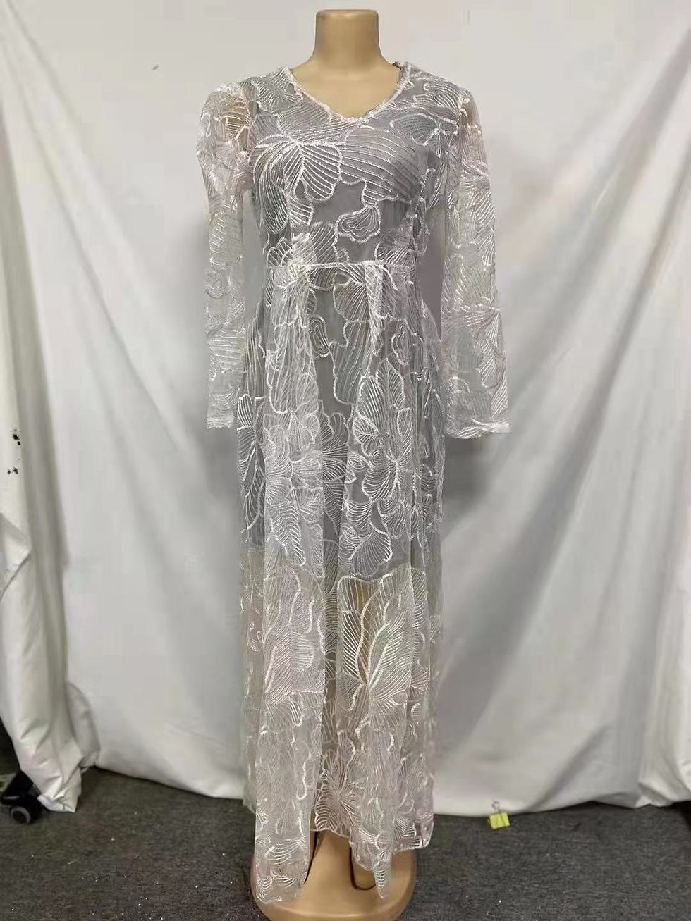 Thumbnail: New Women's Beaded Dress New Lace Embroidery Wedding Evening Dress Banquet Dress