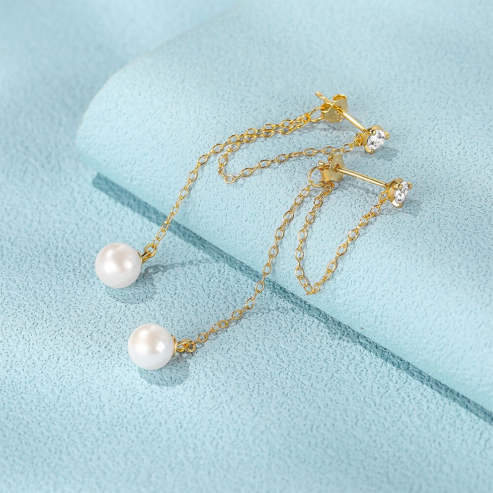 Thumbnail: ROXI Bohemia Irregular White Pearls Earrings for Women 925 Sterling Silver Tass