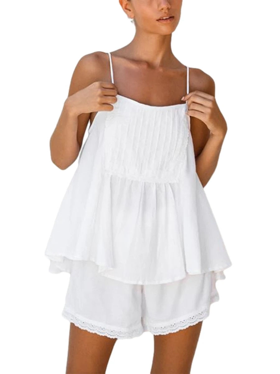 Miniatura: Women s Y2K 2 Piece Tie-Dye Lounge Set Sleeveless Babydoll Tank Top and Wide Le