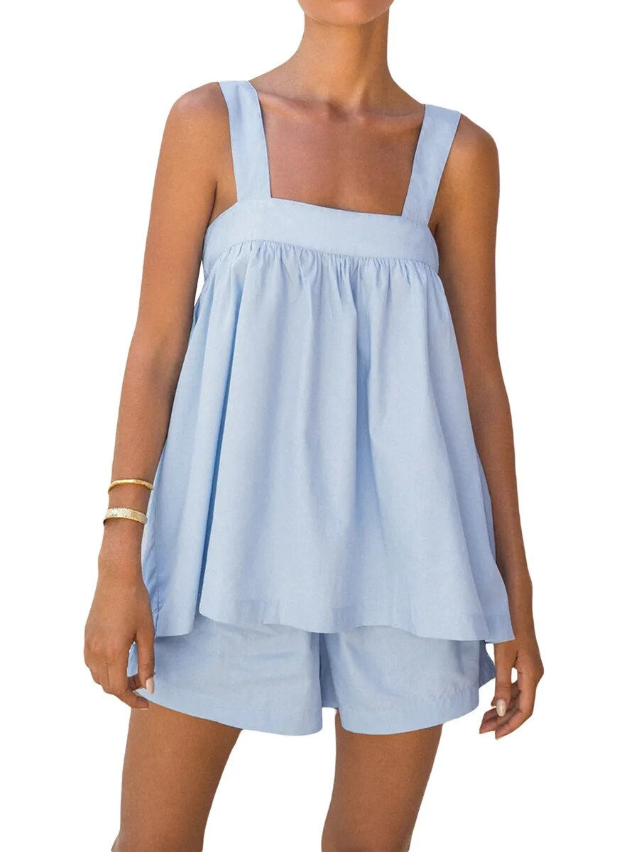 Miniatura: Women s Y2K 2 Piece Tie-Dye Lounge Set Sleeveless Babydoll Tank Top and Wide Le