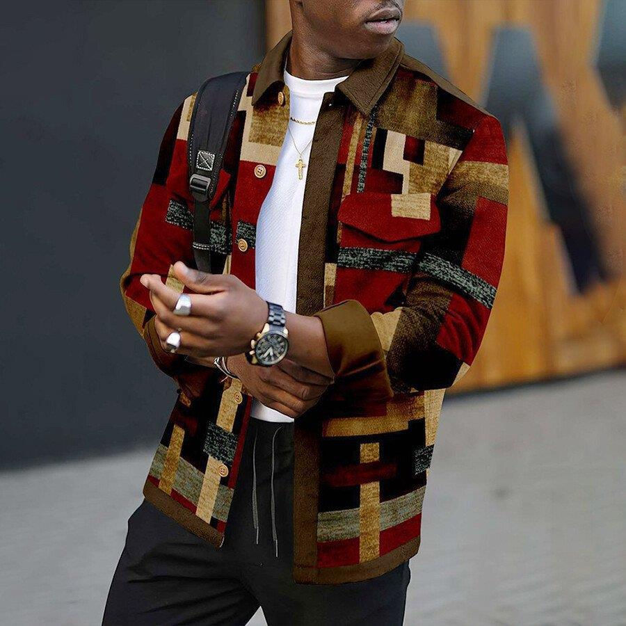 Miniatúra: Fashion Men's Lapel 3D Printed Jacket