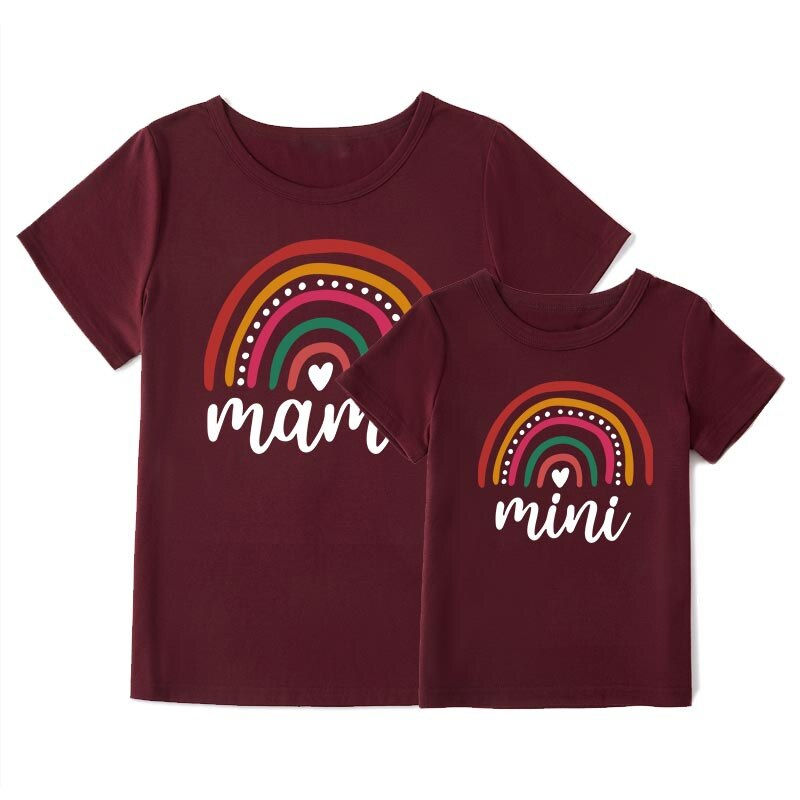 Miniatura: Baywell Mama Mini Rainbow Print Family Matching Outfits Mother Baby Matching