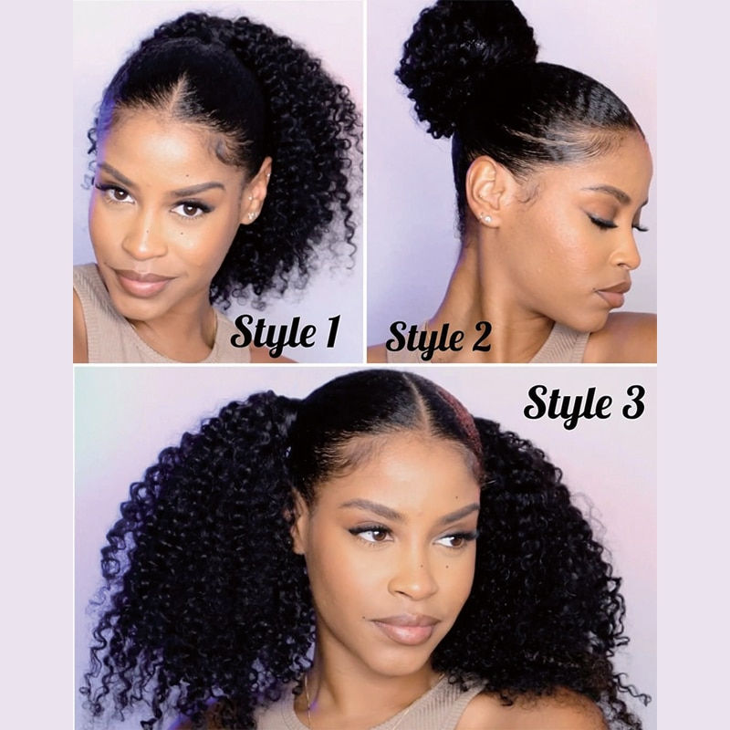 Miniature : Kinky Curly Clip Ins 4B 4C Clip In Hair Extensions Human Hair Afro Kinky Curly