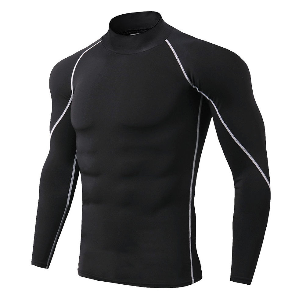 Thumbnail: Men Bodybuilding Sport T-shirt Quick Dry Running Shirt Long Sleeve Compression