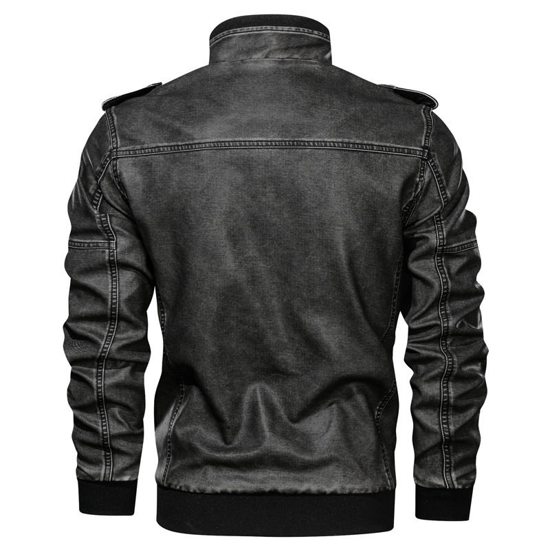 Minijatura: European And American Style Men's Pu Leather Coat