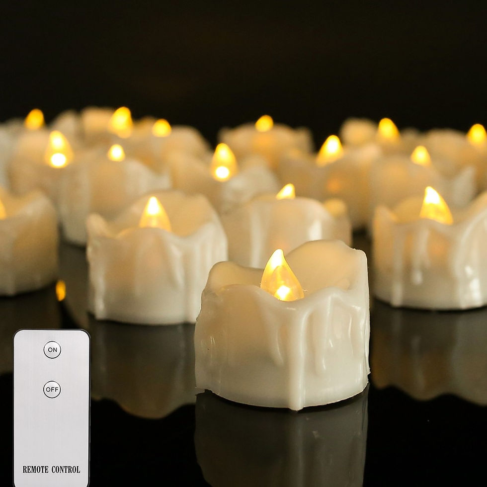 Thumbnail: 24/12Pcs Creative Flameless LED Electric Candles Lamp Battery Powered Tea