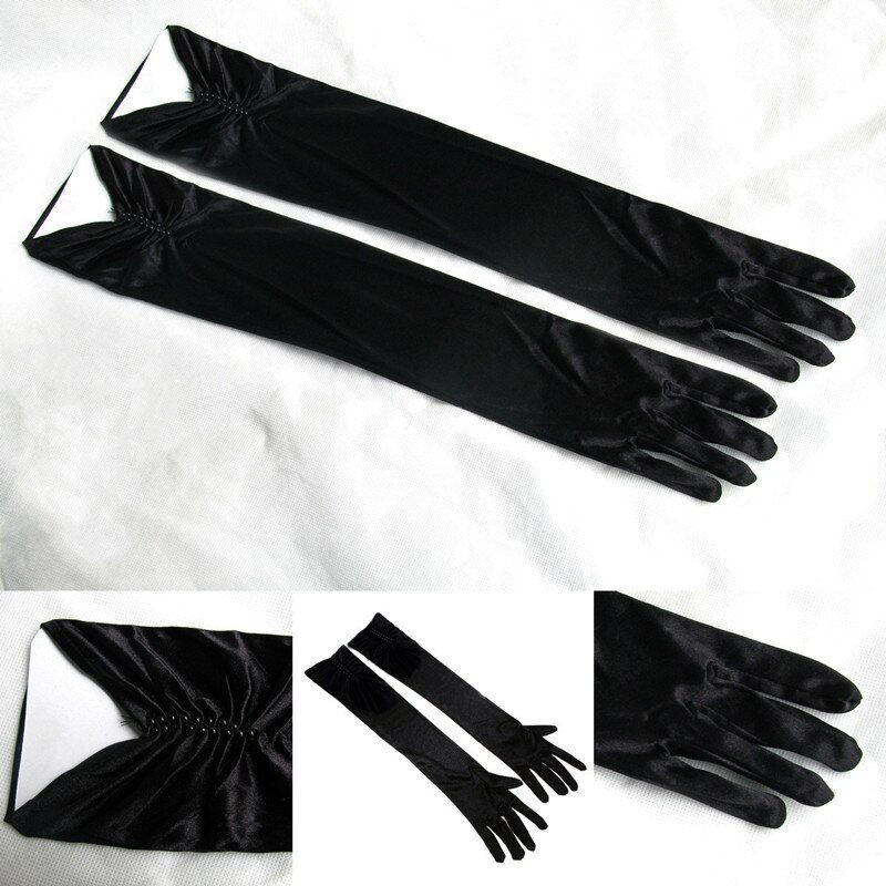 Thumbnail: Wedding Dress Luxury Atmosphere Gloves Bride Gloves Long Double Row Gloves