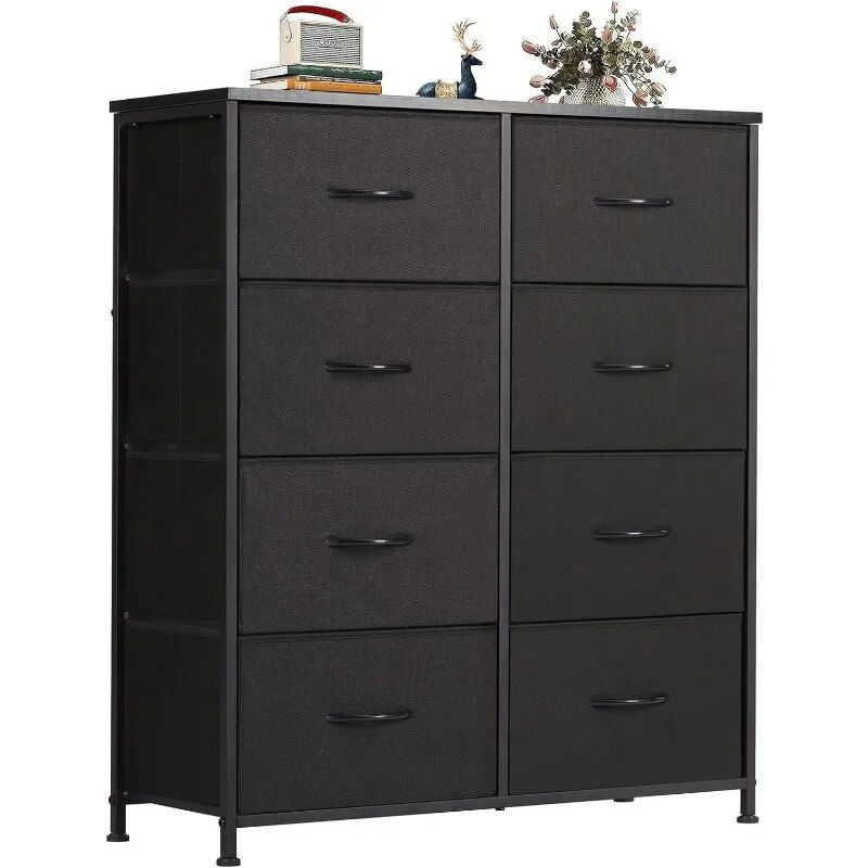 OLIXIS Organizer Storage 8, Chest of Drawers with Fabric Bins, Tall Dresser wit
