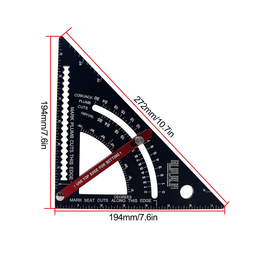 Miniatyrbild: Triangle Ruler Extension Rod Aluminum Alloy Angle Protractor Speed Inch Square