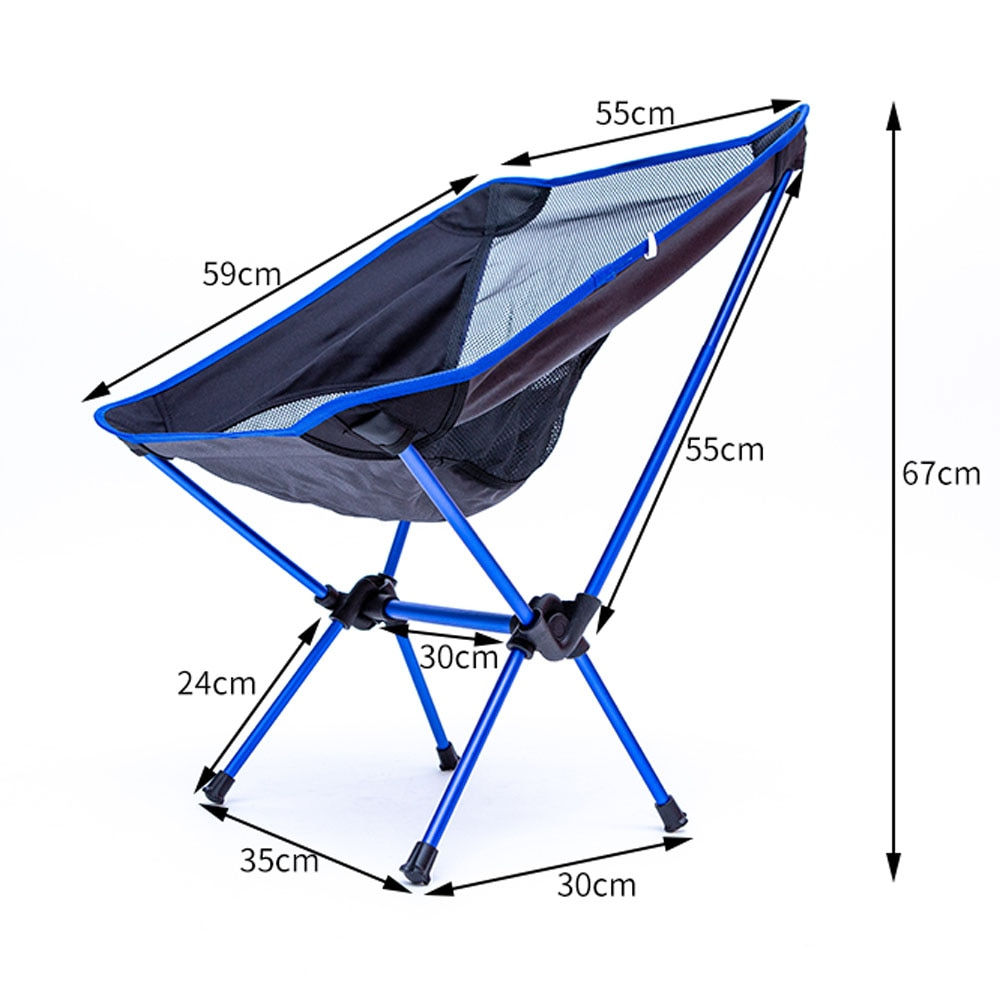 Outdoor Camping Chairs Detachable Portable Folding Moon Chair Beach Fishing Cha