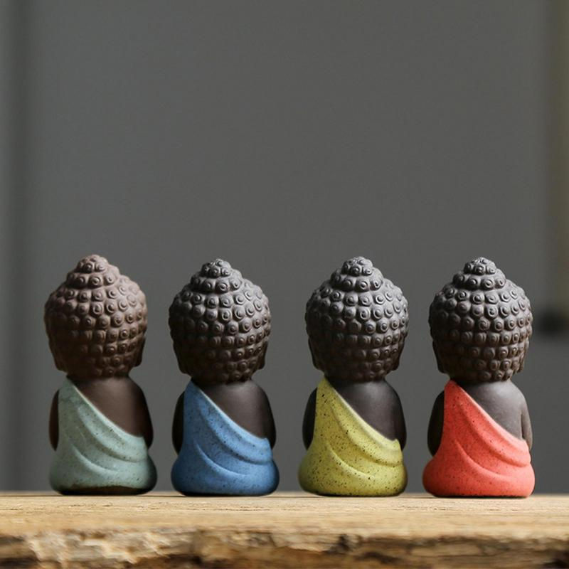 Thumbnail: Mini Garden Accessories Buddha Statue Tea Pet Ceramic Feng Shui Miniatures Medi