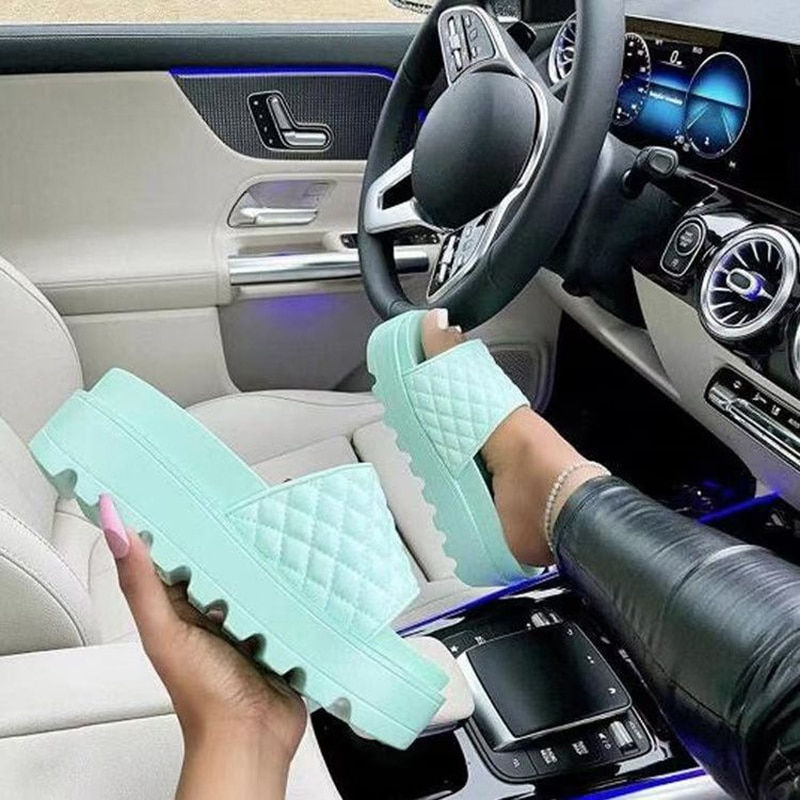 Thumbnail: Women Platform Slippers 2022 Women's Non-Slip Home Flats Woman