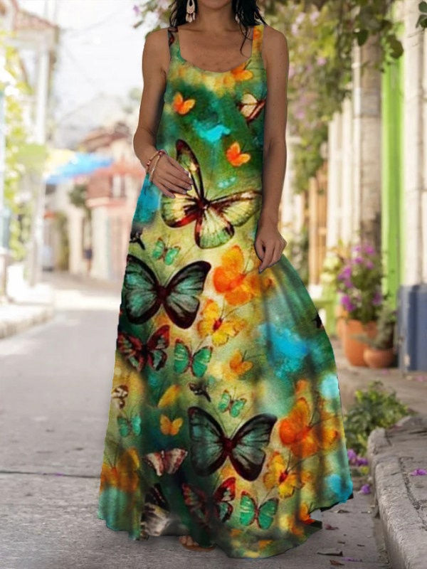 Thumbnail: Oversized Summer Long Dress Women Sleeveless Plus Size 5XL Ladies Maxi Long Dre