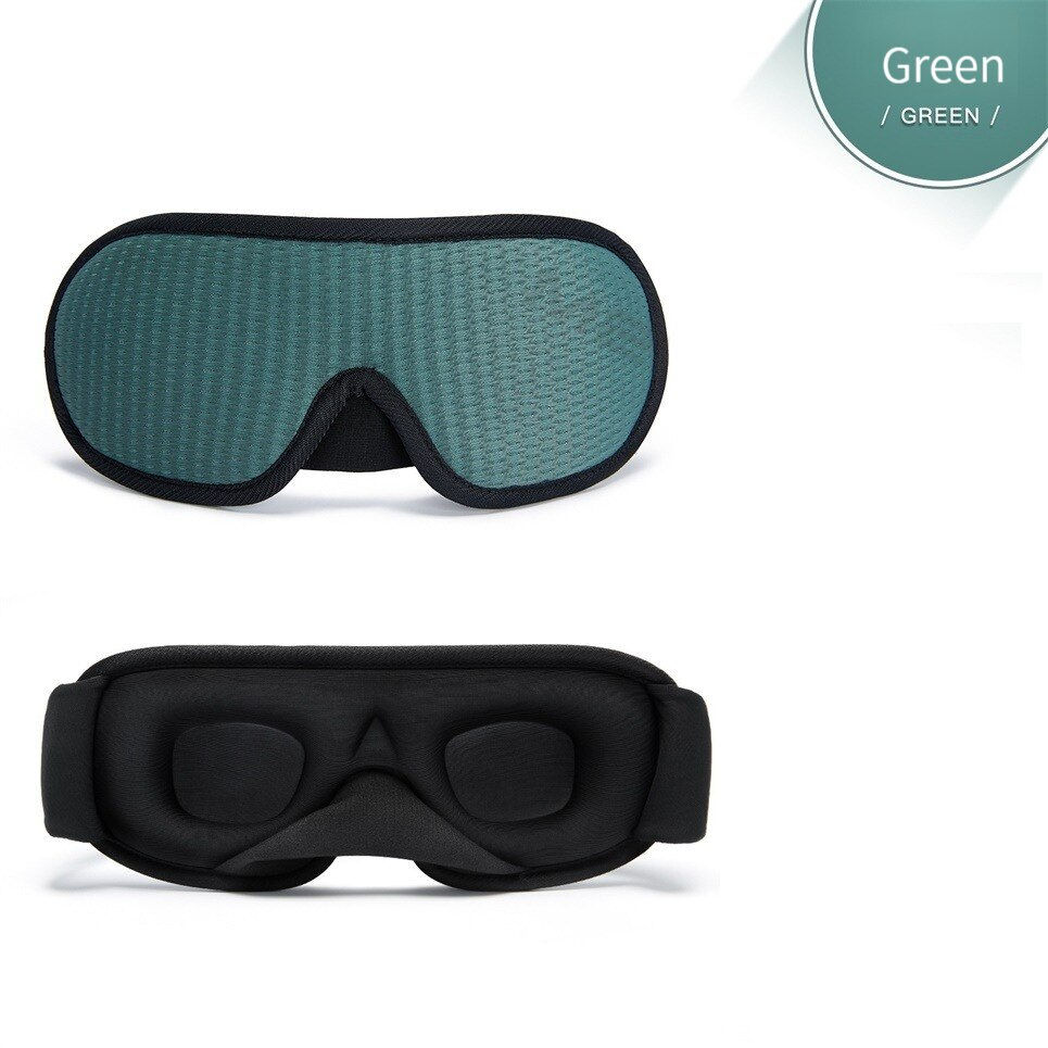 Miniaturebillede: 3D Eye Mask Green Breathable Shading Sleeping Hot Sales Eye Mask Adjustable Str