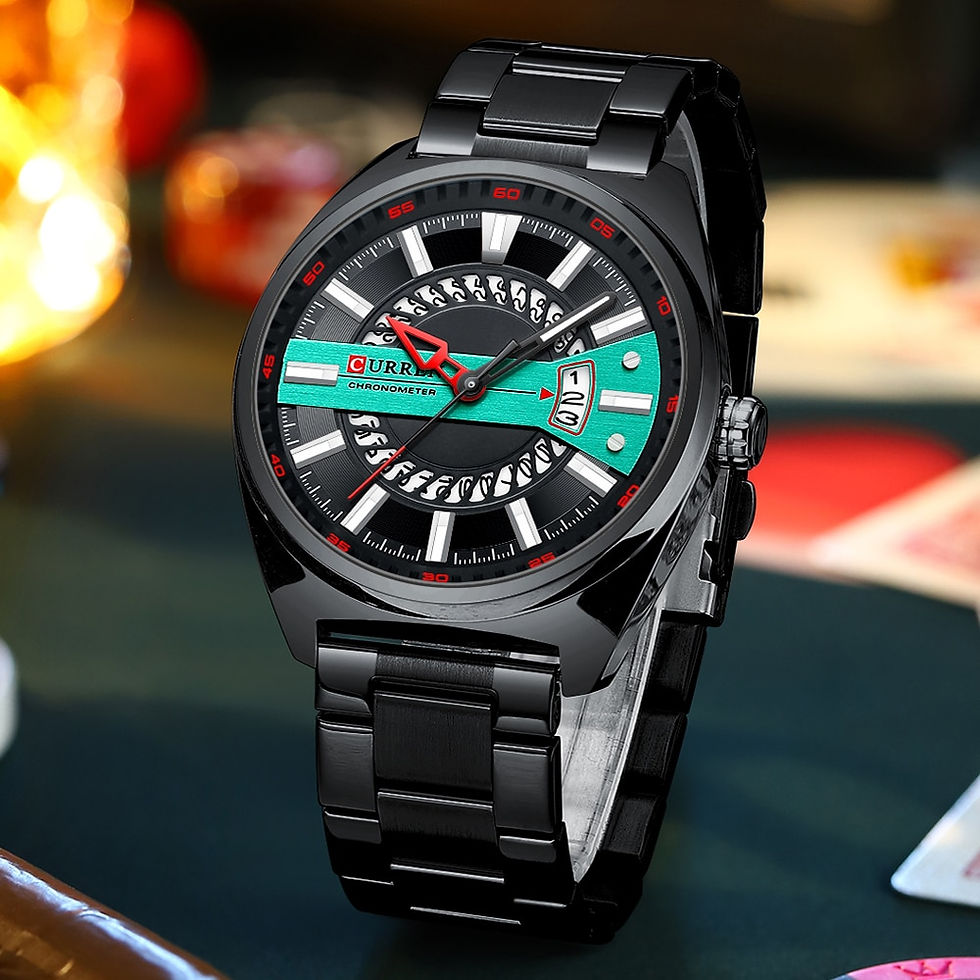 Miniatura: CURREN Men Watch Stainless Steel Band Luxury Quartz Wristwatches for Male Creat