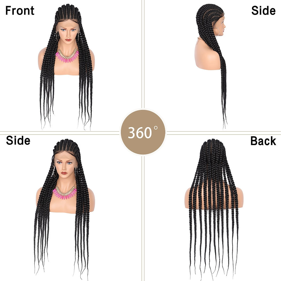 Miniatura: Kalyss 36" Full Lace Braided Wigs Rough Cornrow Box Braids Wig With Baby Hair F