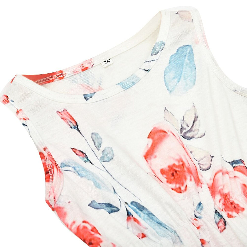 Thumbnail: Baywell Summer Family Matching Outfits Mother-daughter Flower Printed Jumpsuit