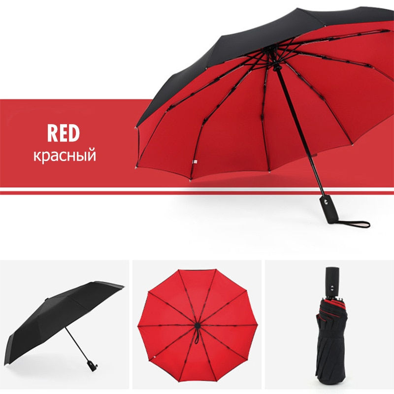 Thumbnail: Windproof Double Layer Resistant Umbrella Fully Automatic Rain Men Women 10K St