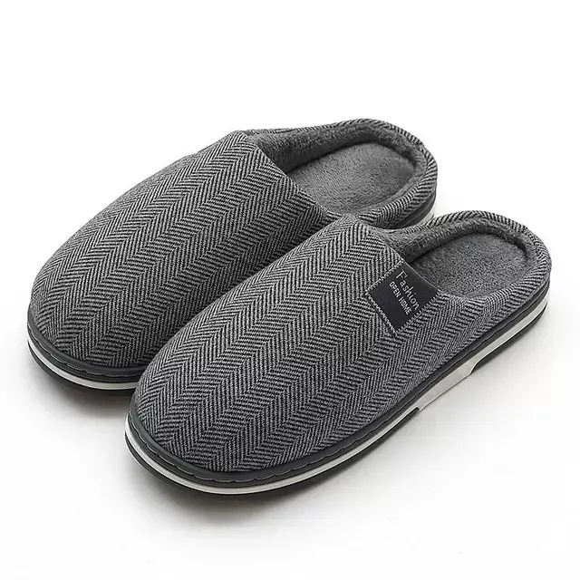 Thumbnail: Slipper Man Winter Shoes Men Slippers Indoor Short Plush 2022 No-slip Warm