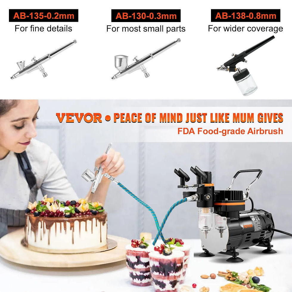 Miniaturbild: VEVOR Professional Dual-Action Airbrush Kit 120W Electric Spray Gun Air Brush P