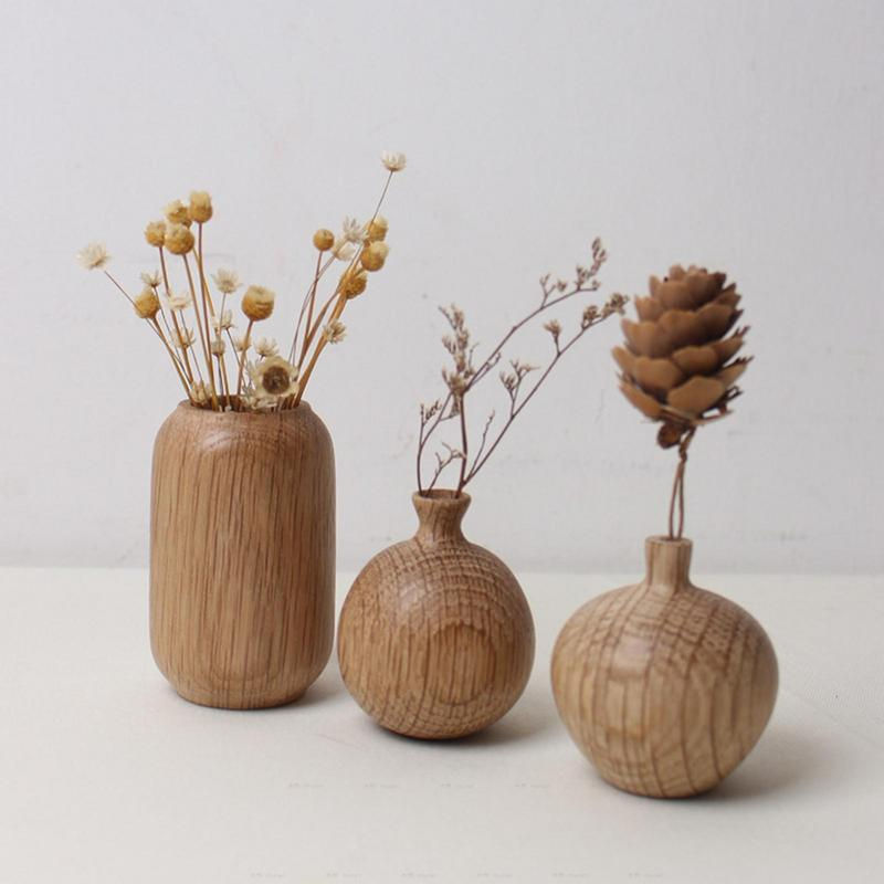 Thumbnail: Rustic Wood Vase Table Flower Stand Vase Ornament Handmade Techniques Vase Deco