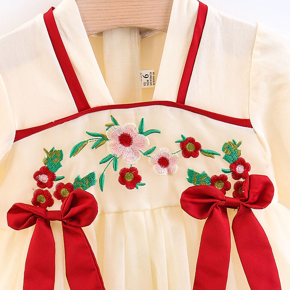 Thumbnail: 0-3 Years Toddler Girls Hanfu Dresses Chinese Tradition Style Outfits Bowknot