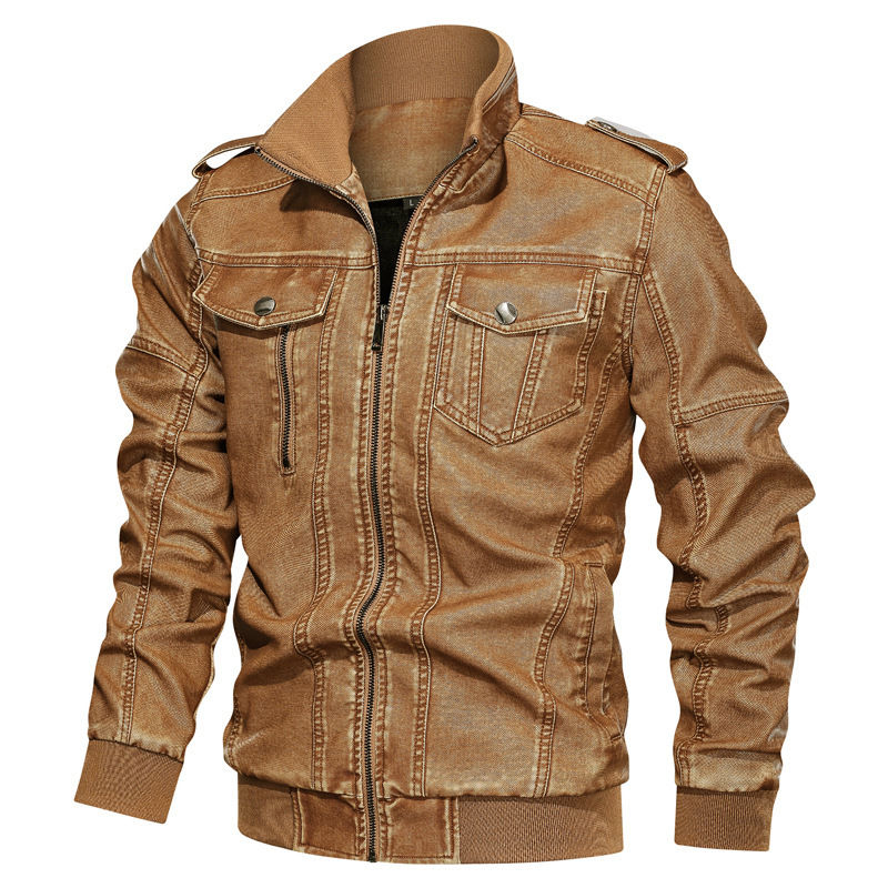Minijatura: European And American Style Men's Pu Leather Coat