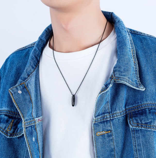 Thumbnail: Men's Stainless Steel Pendant Necklace