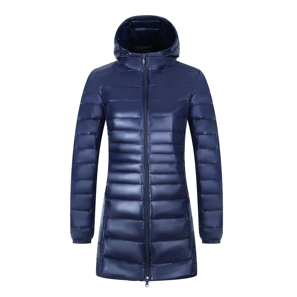 Miniaturebillede: Ladies Long Warm Down Coat with Portable Storage Bag Women Light Down Jacket Wo