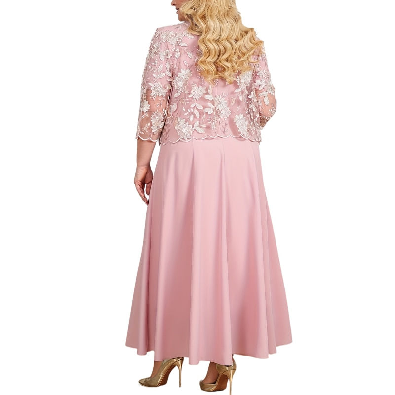 Thumbnail: Plus Size 5XL Women Summer Autumn Elegant Lace Dress Female Evening Party Dress