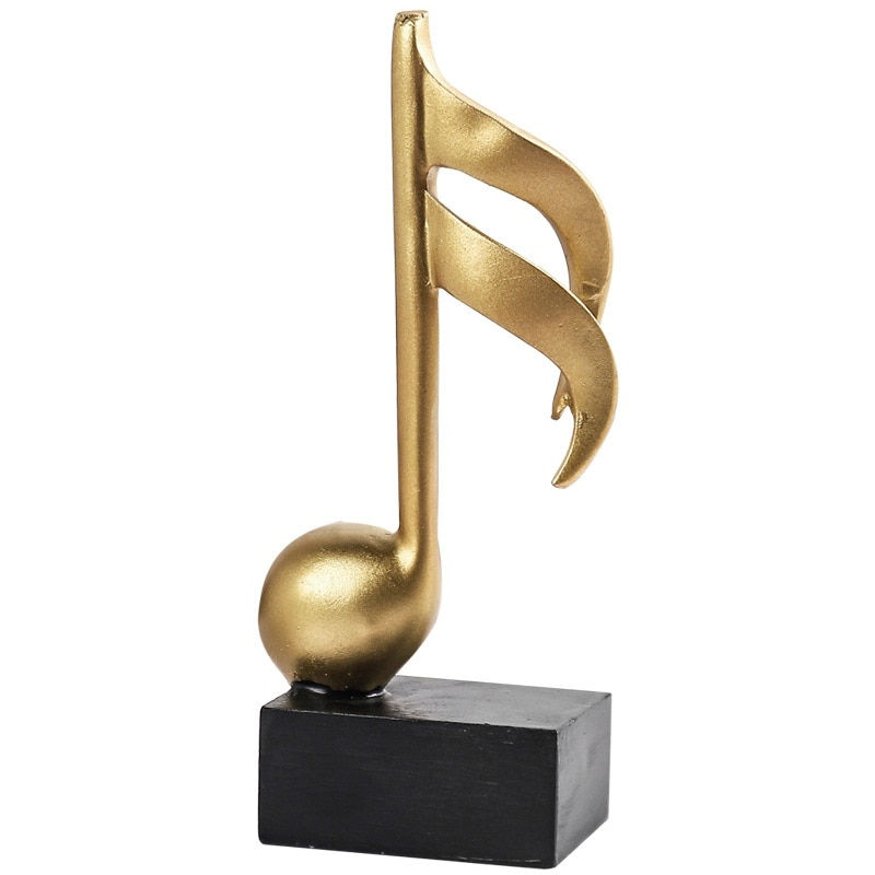 Miniaturebillede: Resin Musical Note Statue Figurines Tabletop Musical Sculpture Crafts Music Not