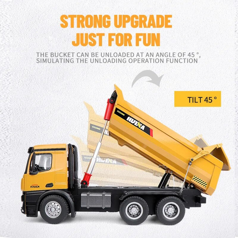 Miniaturebillede: Strongest best 1/14 10 channels 2.4GHz Radio Control Alloy Dump Truck Huina 158