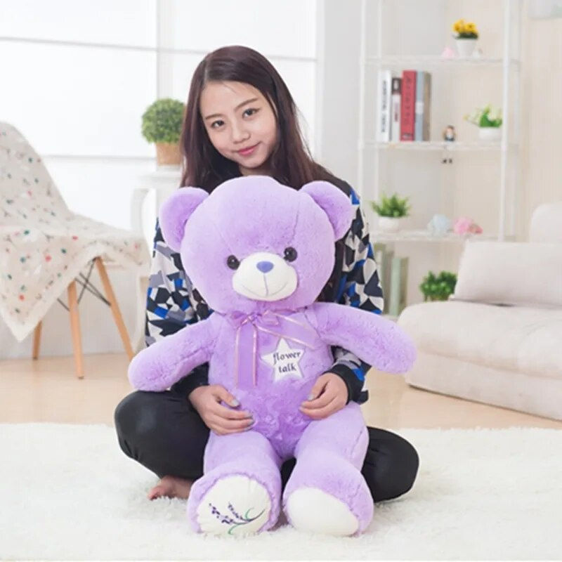 35/80cm Cute Purple Bear Plush Toys High Quality Stuffed Lovely Animals Teddy B