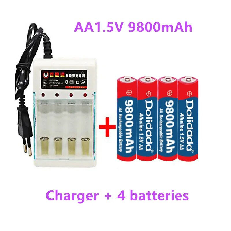 2-16pcs New Tag AA battery 9800 mah rechargeable battery AA 1.5 V Rechargeable