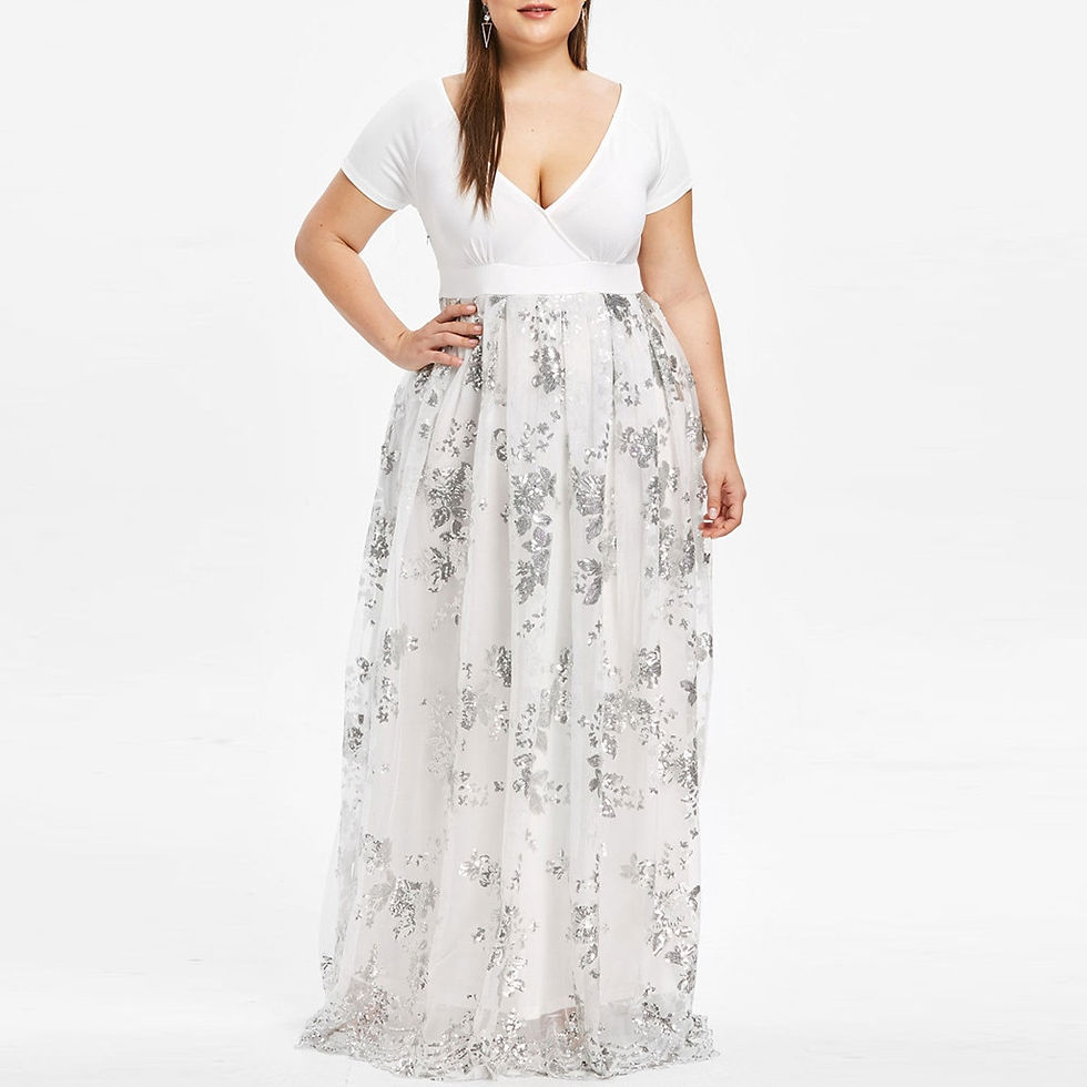 Thumbnail: New Maxi Dresses For Women Plus Size Bohemian Beach Summer Sundress V-Neck Shor