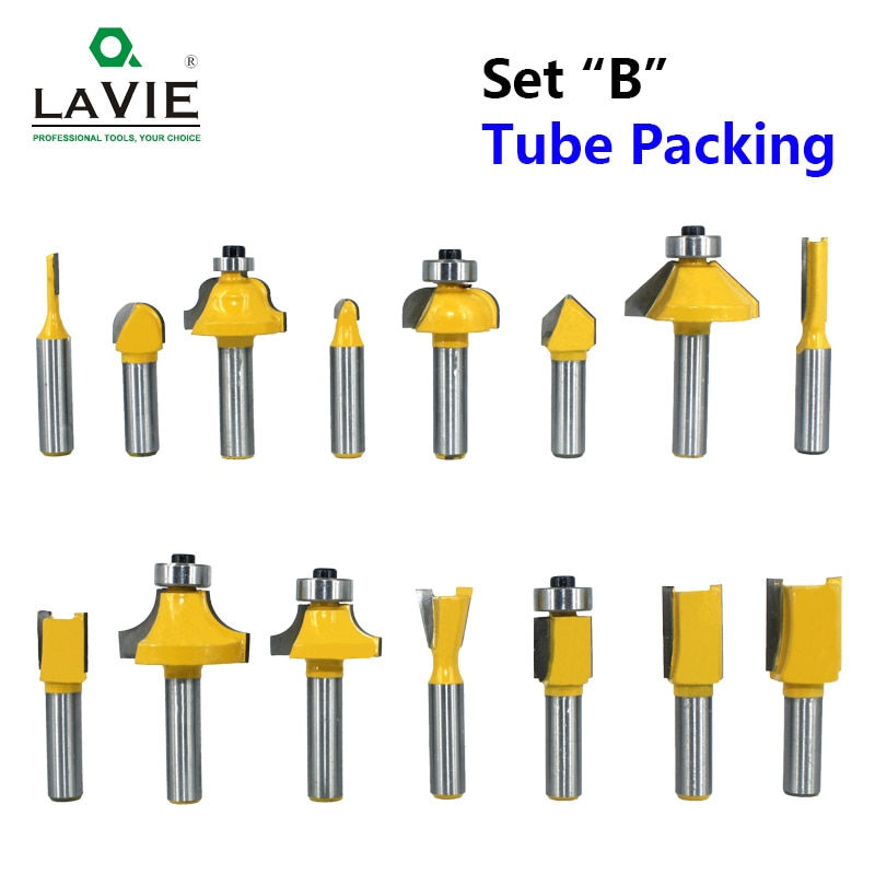 Thumbnail: LAVIE 15pcs 8mm Router Bit Set Trimming Straight Milling Cutter For Wood Bits T