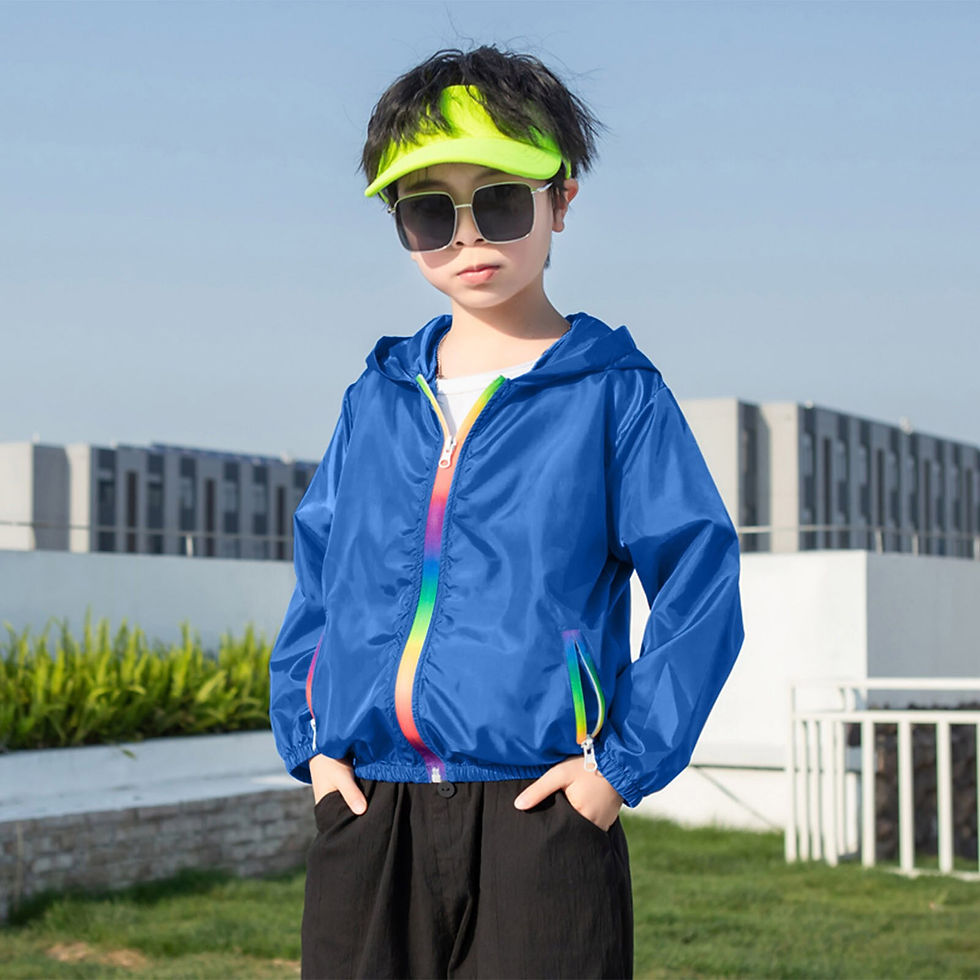 Thumbnail: Baby Boys Girls Sunscreen Jackets Soild Colour Hooded Toddler Outerwear Zipper