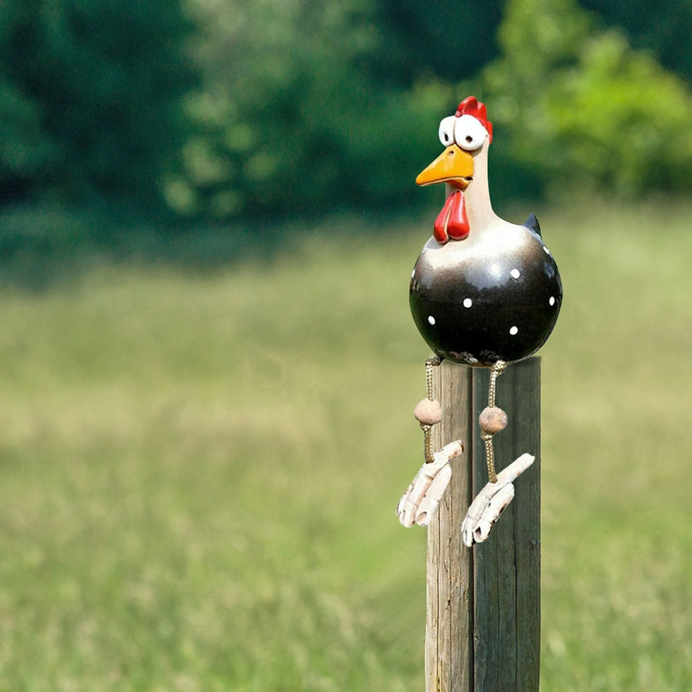 תמונה ממוזערת: 2021 Chicken Figure Sculpture Garden Cute Resin Plug Animal Rooster Statue