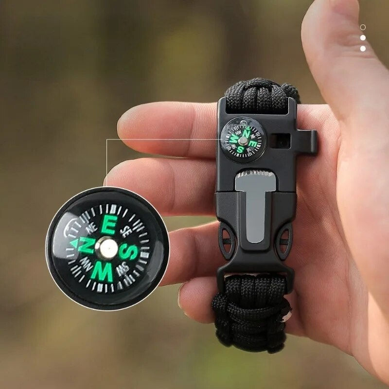 Miniatyrbild: Survival Paracord Bracelet Outdoor Tactical Emergency Gear Kit Travel Camping R