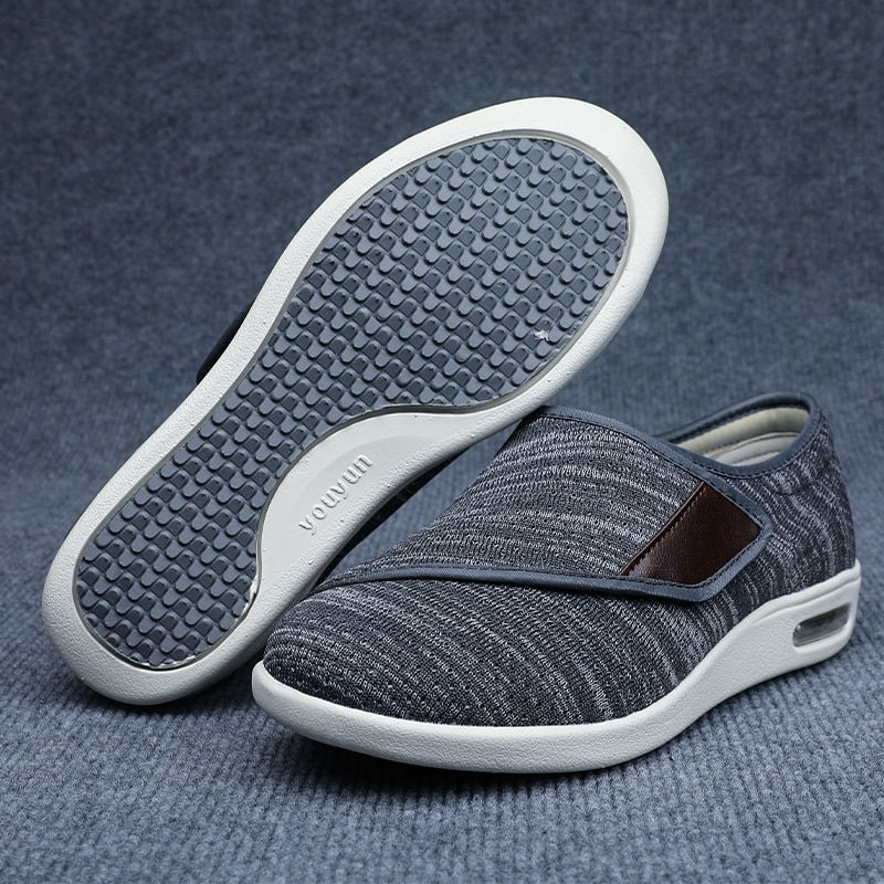 Thumbnail: Unisex Walking Shoes Men Diabetic Shoes Elderly Casual Solid Color Flat Shoes W