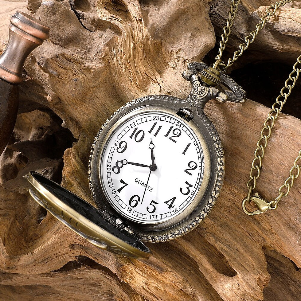Thumbnail: Antique Bronze Night Owl Necklace Quartz Pocket with Chain Necklace Vintage Qua