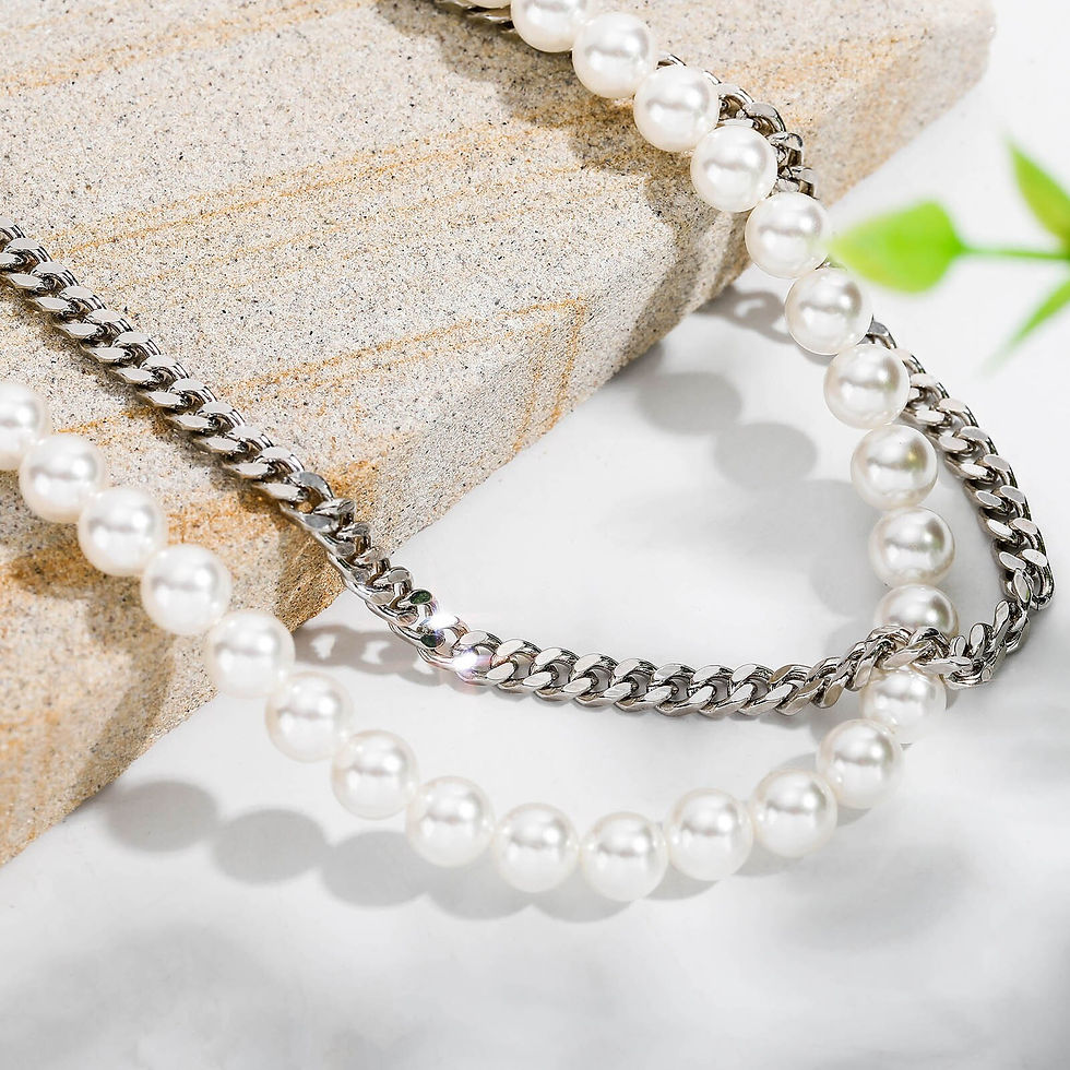 Thumbnail: JINAO 2021 Fahion High Quanlity Double Layer Fashion Freshwater Pearl Necklace