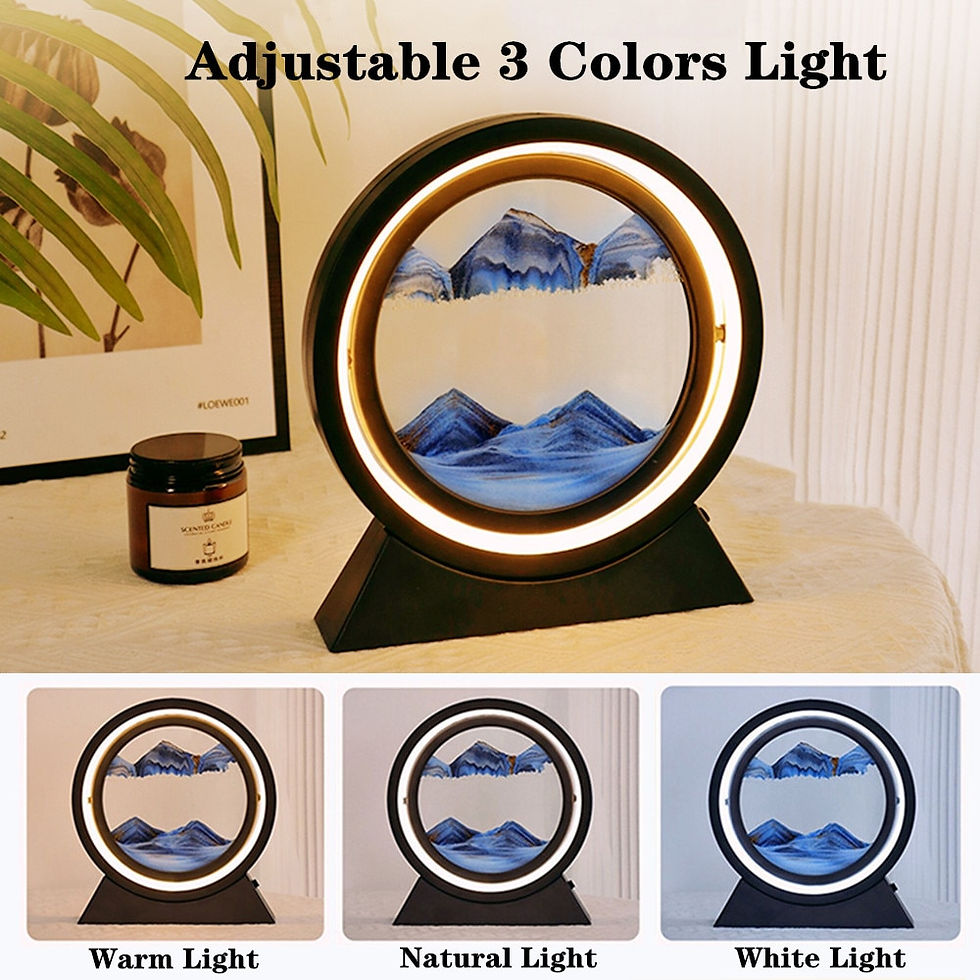 Miniature : 3D Hourglass Creative Quicksand Table Lamp Moving Sand Art Picture Deep Sea