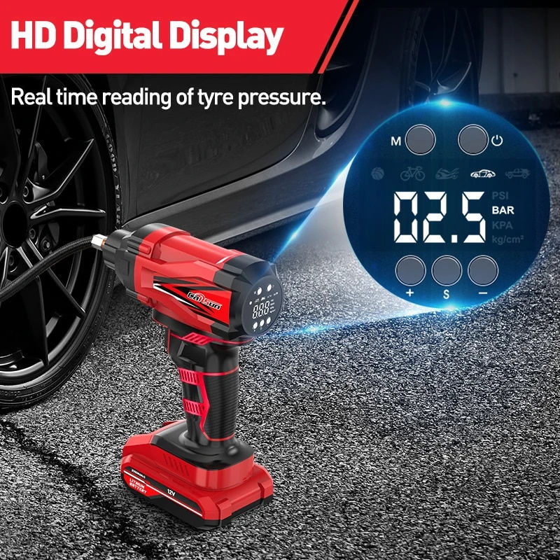 Thumbnail: Tire Air Pump Car Portable Air Compressor For Tires Airpump 12V Cordless Tyre I